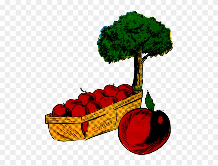 Tree,vintage,clip Art, - Cartoon Apple Farm #1342092