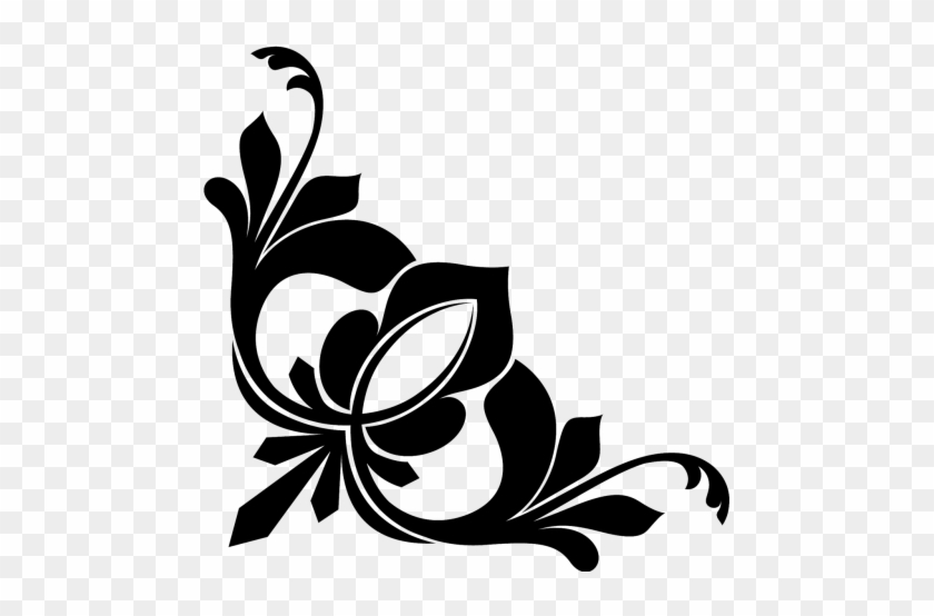 ,leaves,garden - Corner Clip Art Black And White #1342241