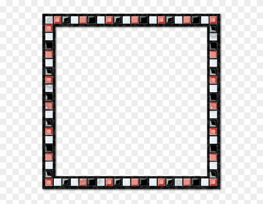 Mosaic Black Red White Border Frame, Mosaics, Ceramic, - Bordes Rojo Blanco Y Negro #1343213