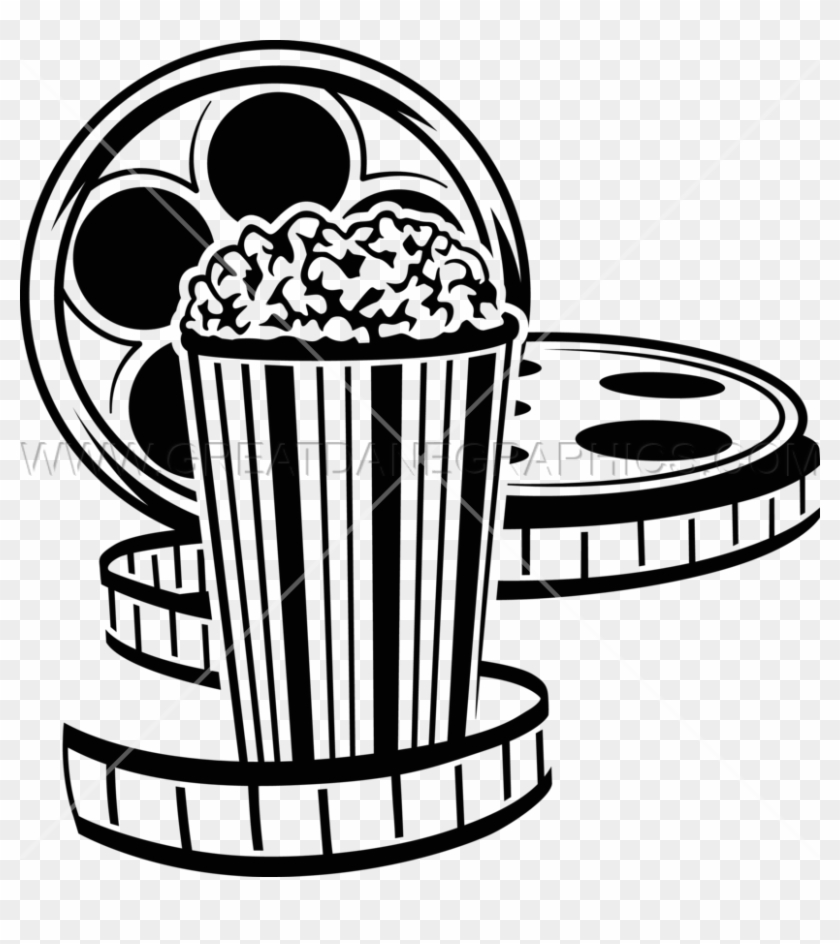 movie reel and popcorn clipart
