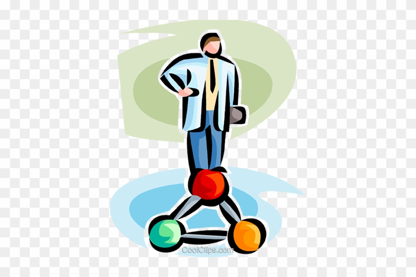 Doctor Standing On A Molecule Royalty Free Vector Clip - Illustration #1344152