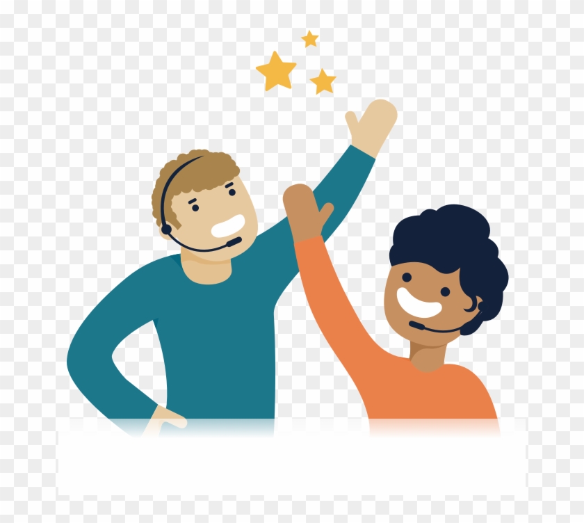 Illustration Of Two People High Fiving - Bank #1346064