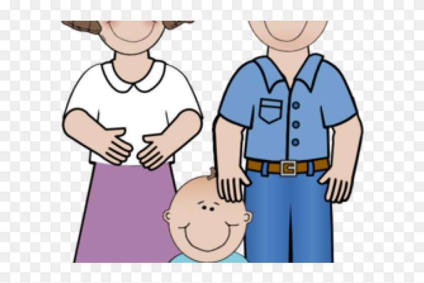 cartoon family of 3 with boy