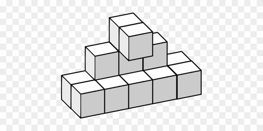 3d Tetris Three-dimensional Space Line Art Cube - Isometric Cube Drawing #1348892