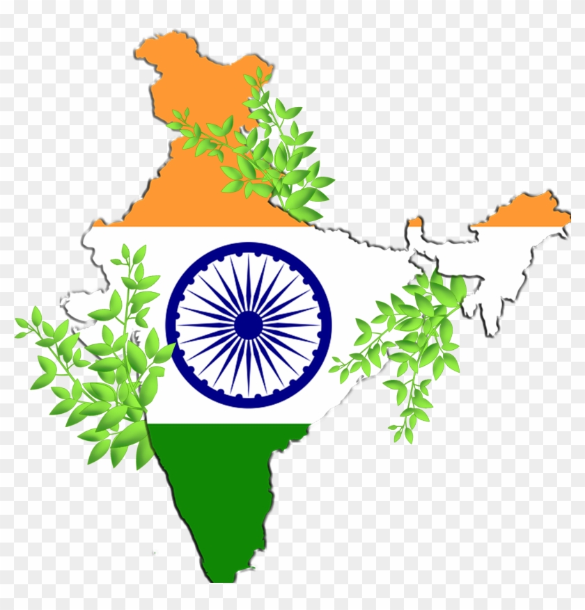 Once In A Year We Are Celebrating Independence Day - India Map Flag #1350513