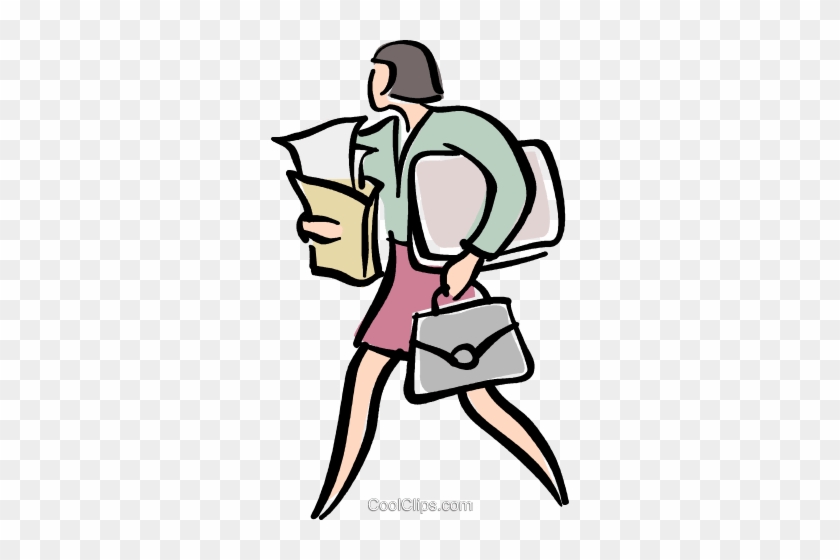 Businesswomen With Files Royalty Free Vector Clip Art - Businesswomen With Files Royalty Free Vector Clip Art #1352019