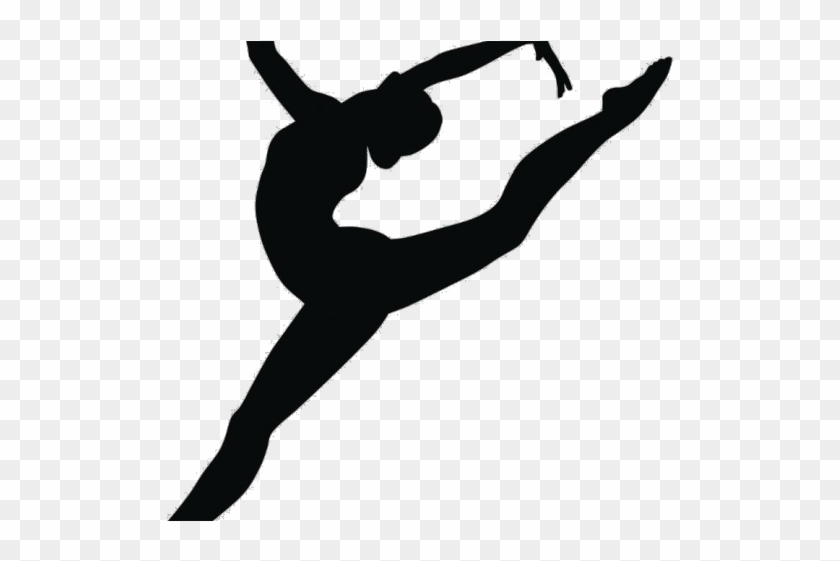 Silhouettes Clipart Ball Dance - Black And White Gymnastics #1353768