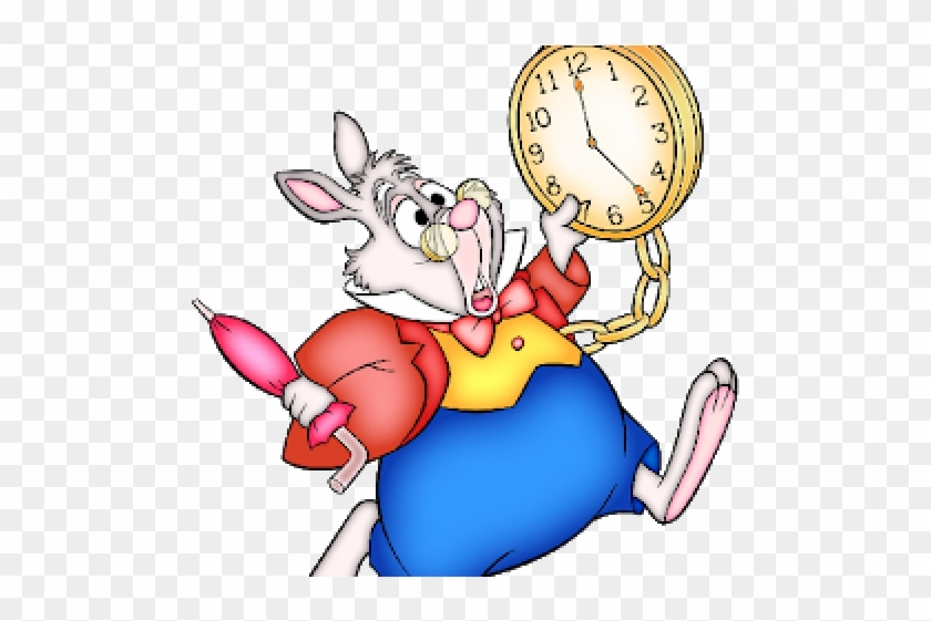 Clock Clipart Alice In Wonderland - Alice In Wonderland And The White ...