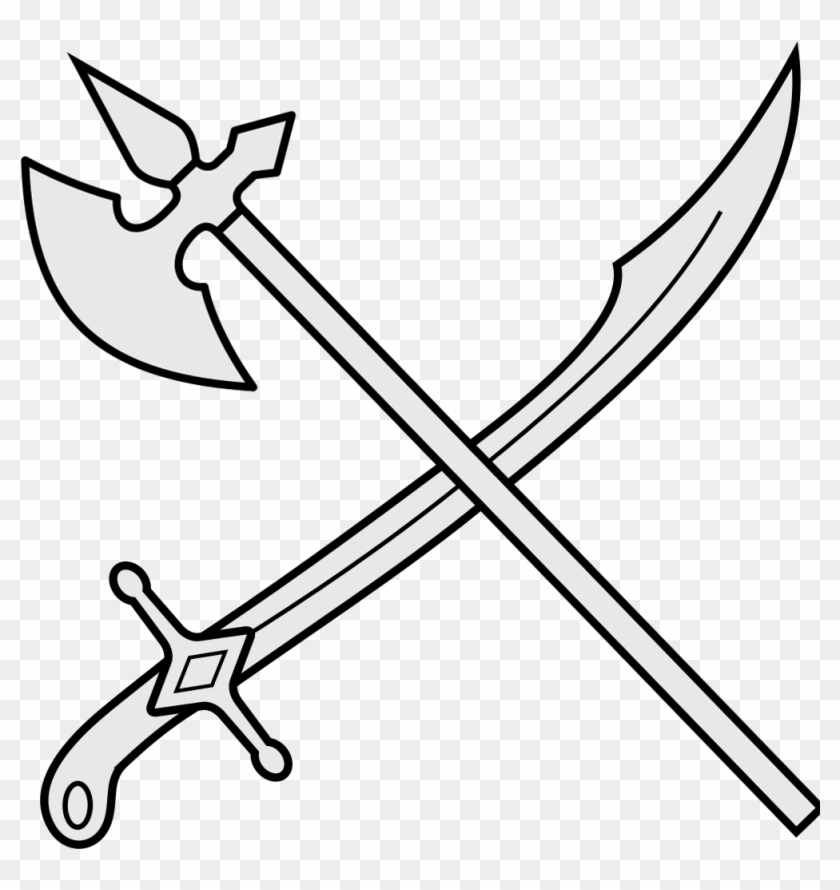 Weapon Clip Art Axe - Sword And Axe Drawing - Full Size PNG Clipart ...