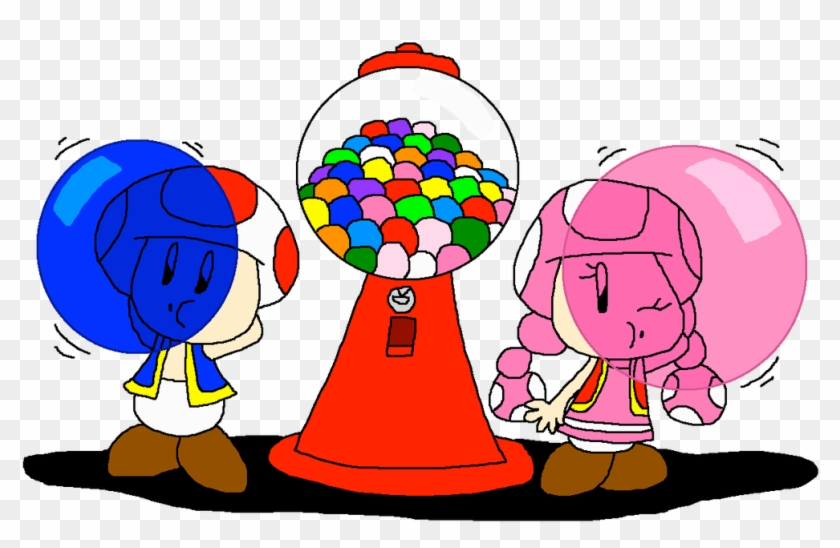 Toad And Toadette With Gumball Machine By Pokegirlrules - Toad And Toadette With Gumball Machine By Pokegirlrules #1355362