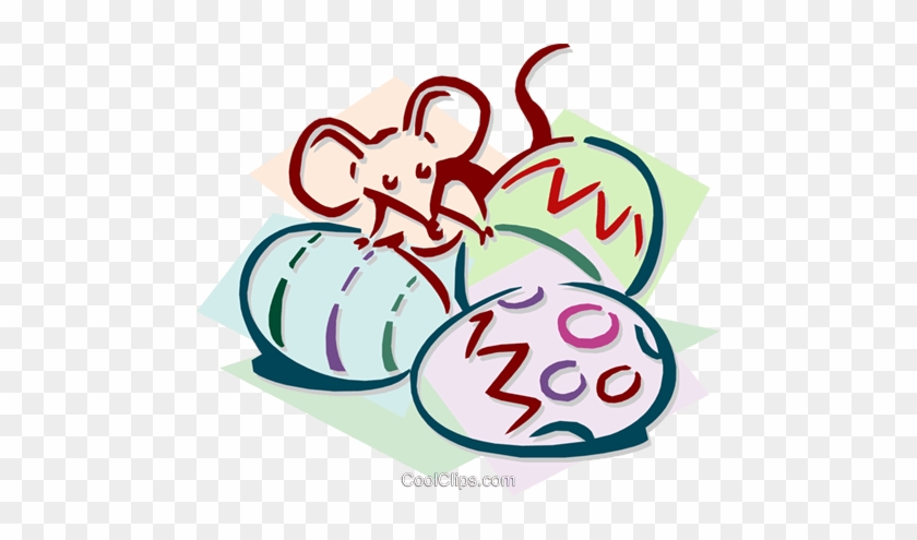 Mouse With Eggs Concept Royalty Free Vector Clip Art - Påske Egg - Full