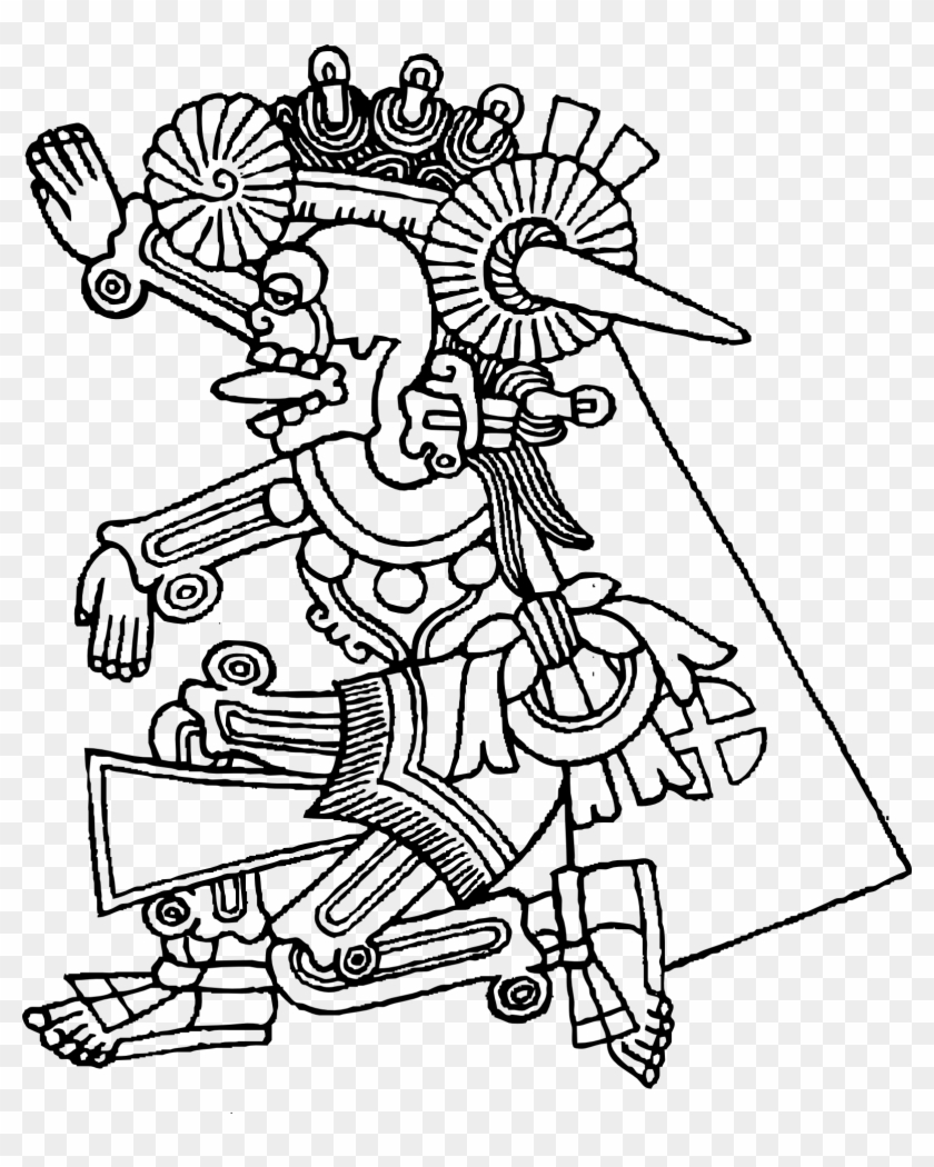 Clipart Mictlantecuhtli Aztec Transprent Png - Mictlantecuhtli Dibujo Para Colorear #1356956