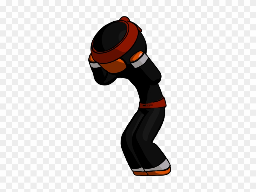 Orange Ninja Warrior Man With Headache Or Covering - Ear #1357966