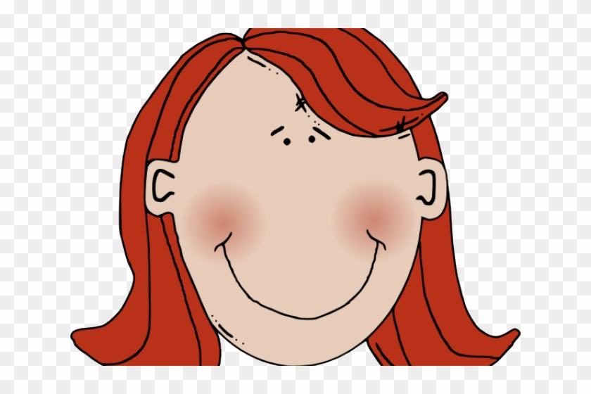 Red Hair Clipart Child Head - Girl With Red Hair Cartoon #1359053