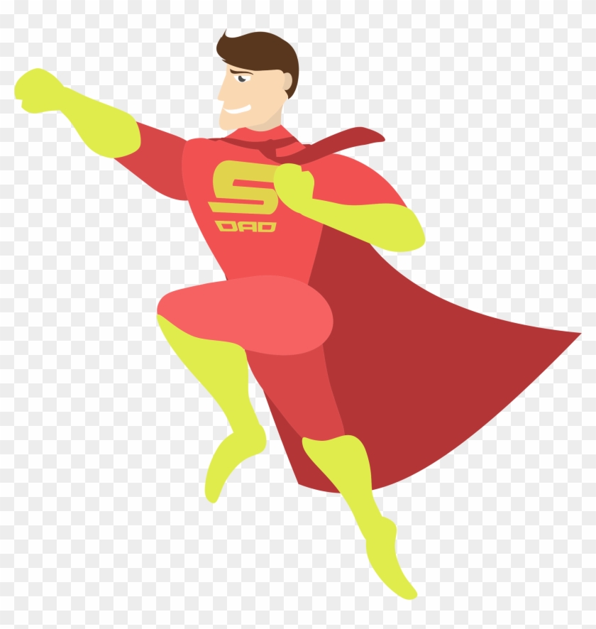 Free To Use Amp Public Domain Father - Super Hero Red Cartoon #214730