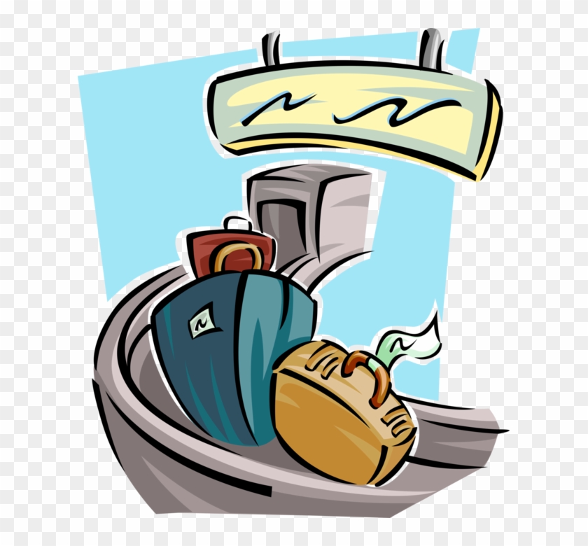 Vector Illustration Of Airport Arrivals Lounge Passenger - Gepäckband Clipart #1364060