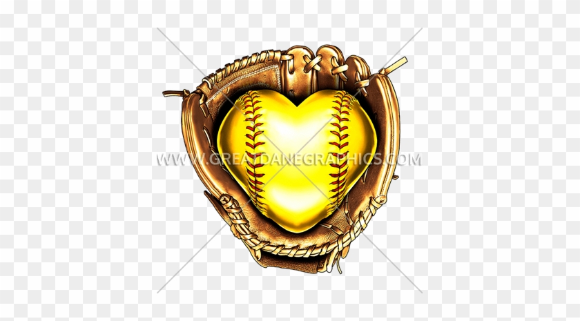 Fastpitch Heart Production Ready Artwork For T-shirt - Softball #1366407