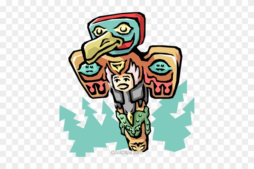 Totem Pole Royalty Free Vector Clip Art Illustration - Totem Pole Royalty Free Vector Clip Art Illustration #1366957