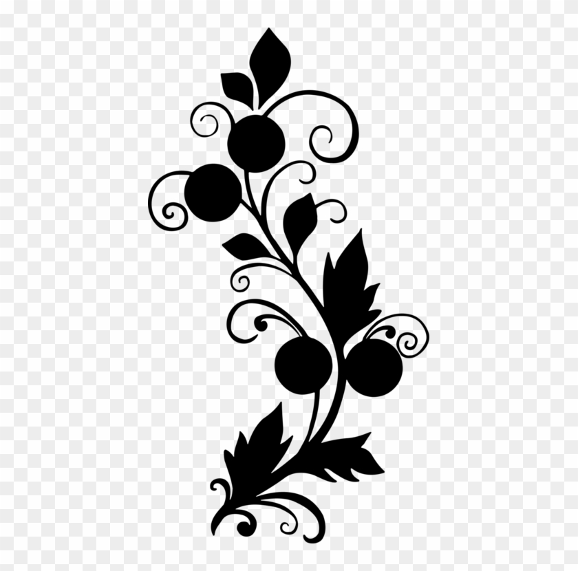Flower Drawing Black And White Floral Design - Clipart Black And White Floral Design #1367795