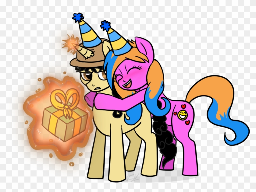 Verumtee, Birthday, Blushing, Earth Pony, Female, Gift - Artist #1375088