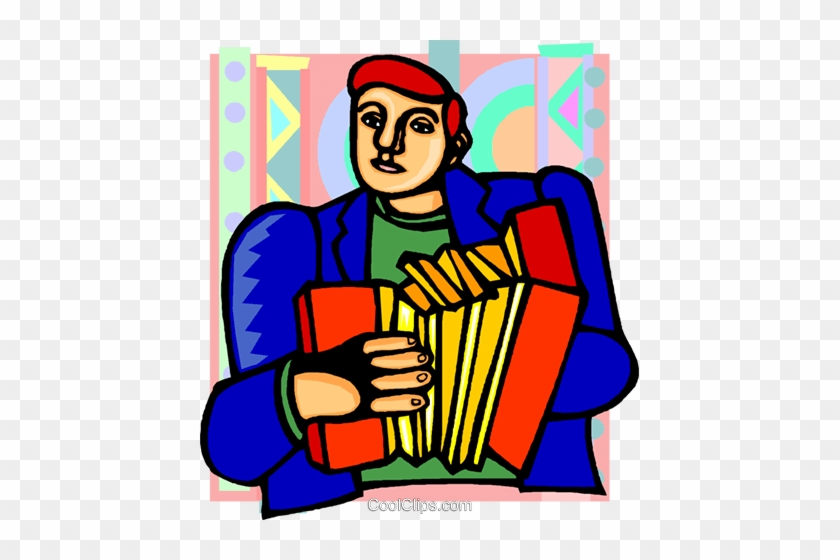 Man Playing Accordion Royalty Free Vector Clip Art - Man Playing Accordion Royalty Free Vector Clip Art #1378556