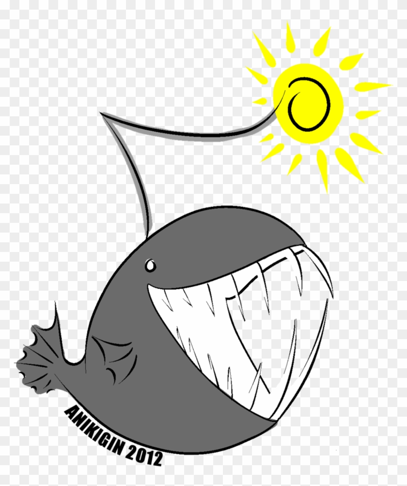 Graphic Black And White Download Anglerfish Drawing - Clip Art #1379126