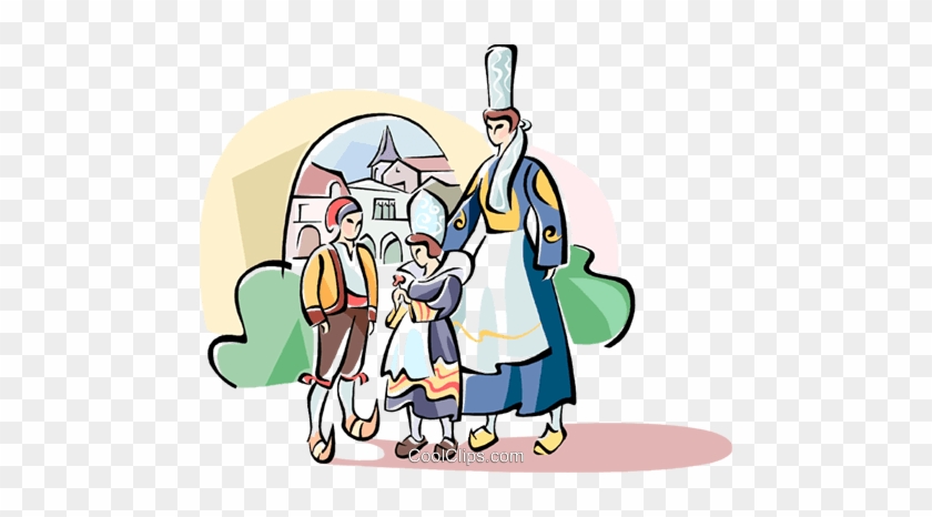 Family In Traditional French Dress Royalty Free Vector - Cartoon #1381404