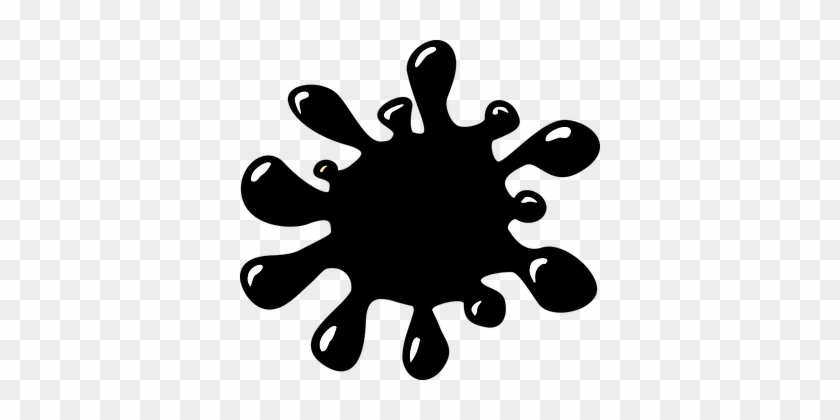 Splat Black Splatter Splash Ink Drip Drop - Splash Clip Art #216729