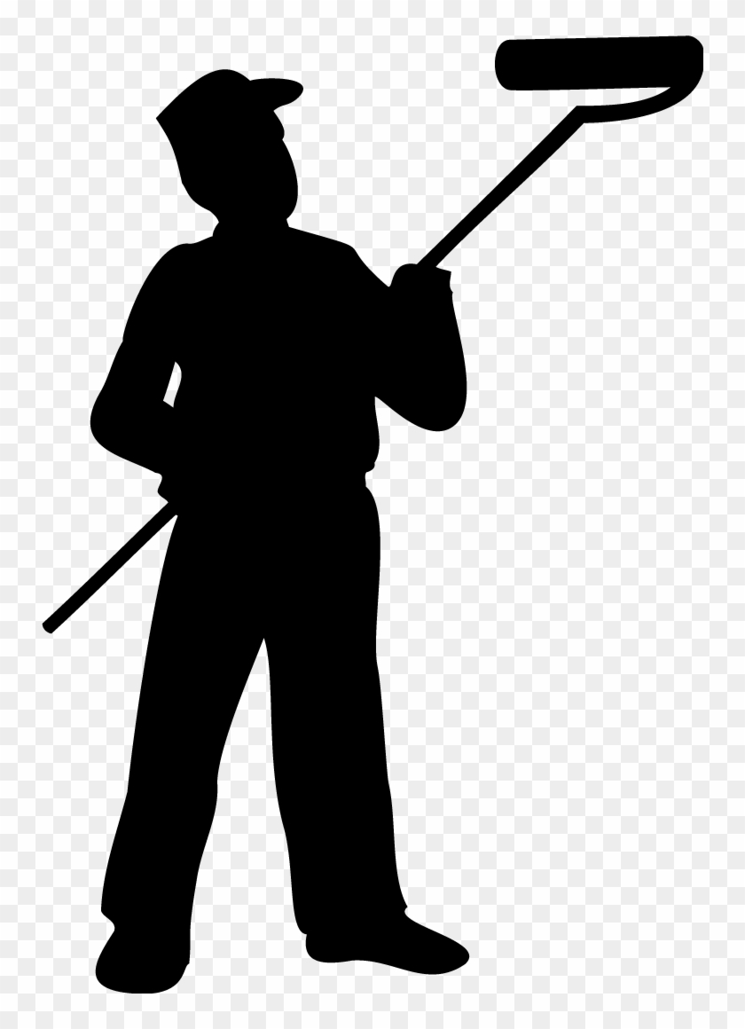 house painter clipart black and white