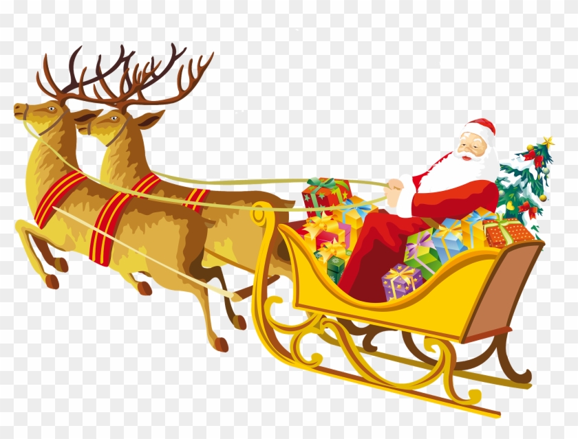 Publicado Por Paz En La Tormenta - Santa Claus And Reindeer Clip Art #1392647