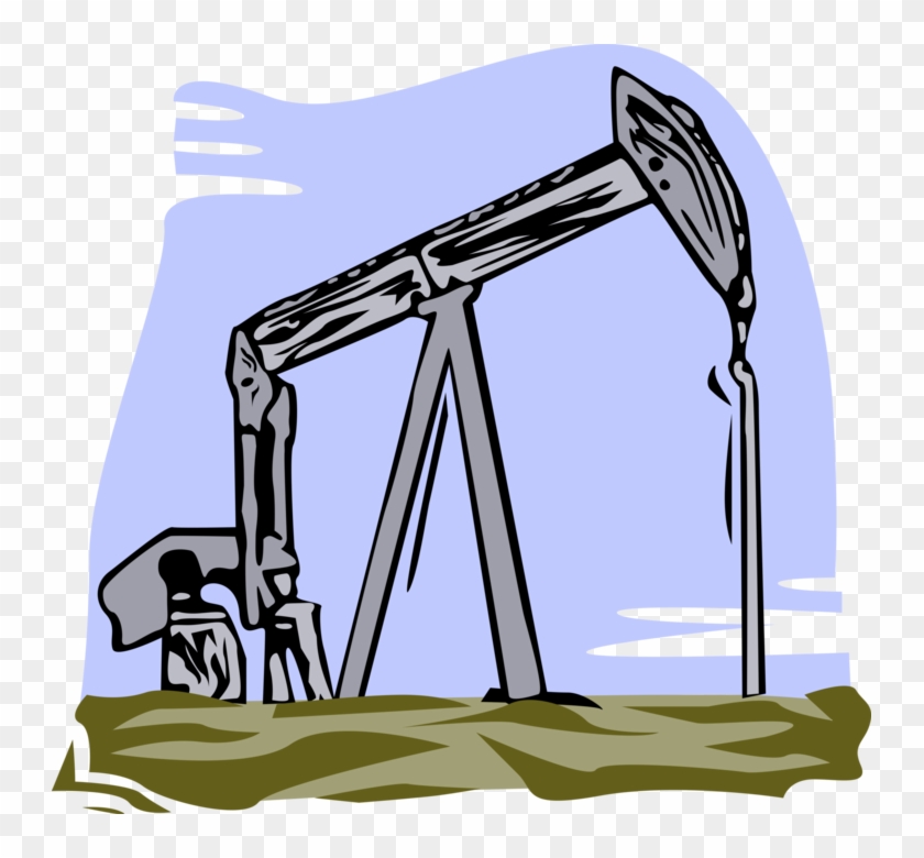 Vector Illustration Of Petroleum Industry Oil Well - Theme About Natural Resources #1393776