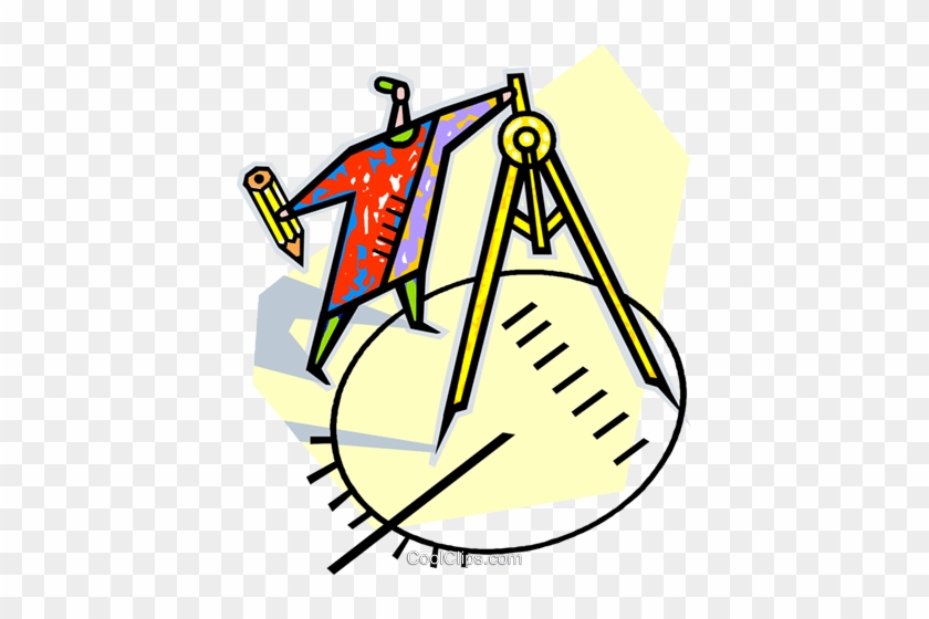 Man With A Compass Drawing A Circle Royalty Free Vector - Did The Babylonians Invent #1398428