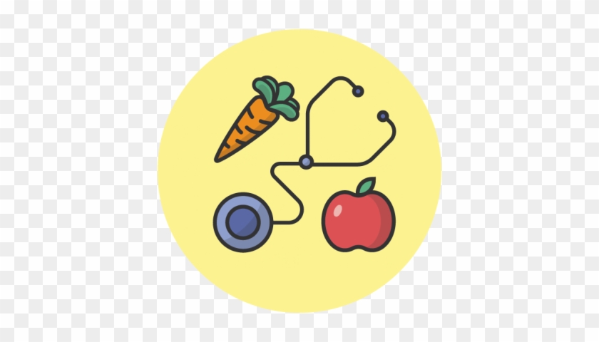 An Illustration Of A Doctor's Stethoscope, An Apple - Physician #1398948