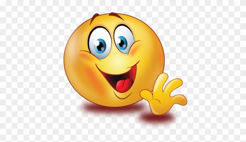 Clip Free Download Greet Hand Emoji - Smile And Wave Emoji - Free ...