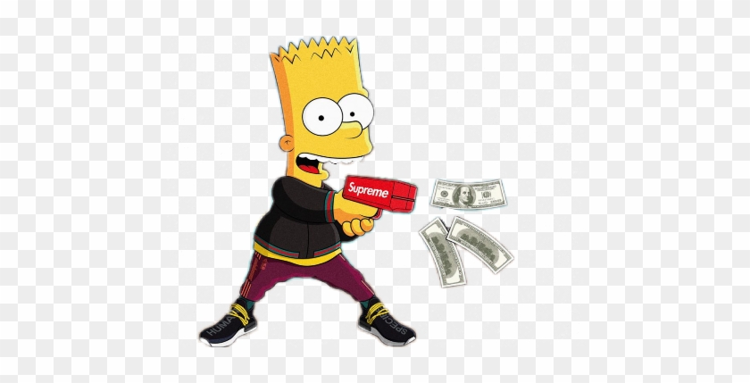 1009 X 1178 92 - Bart Simpson Supreme Png Clipart (#62633) - PikPng