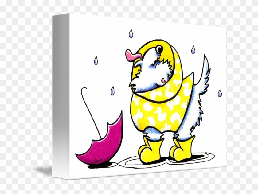 Westie Fun With Raindrops - Sticker #1406875