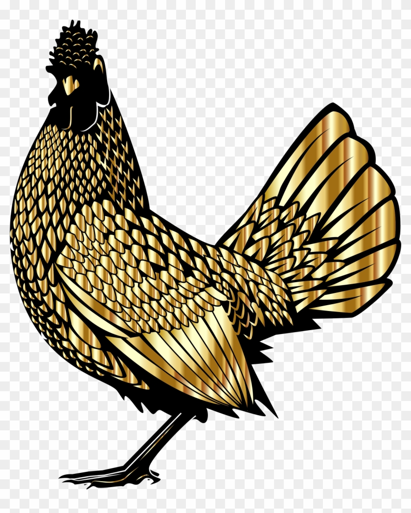 Gold Clipart Rooster - Chicken #1407973