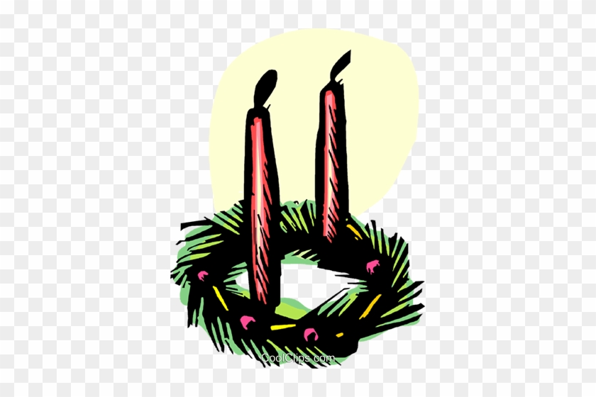 Christmas/advent Wreath Royalty Free Vector Clip Art - Coronas De Adviento Vector #1411110