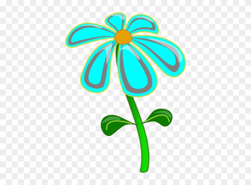 Flower Blue Cartoon Clip Art At Clker - Yellow Flower Clip Art #219904