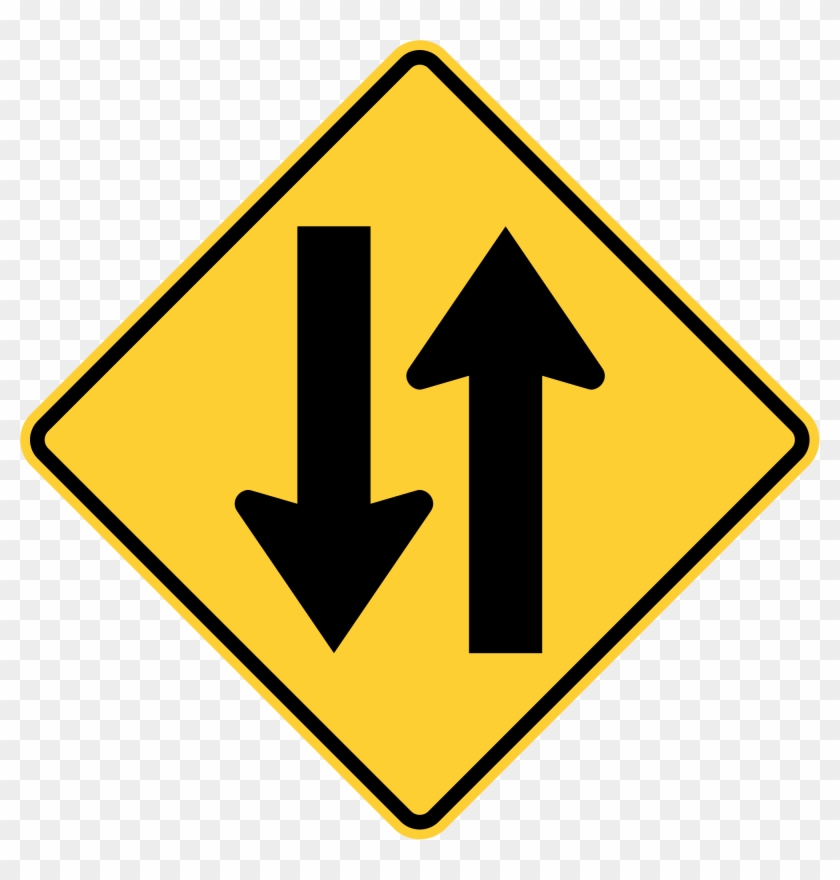 Open - Two Lane Traffic Sign #220542