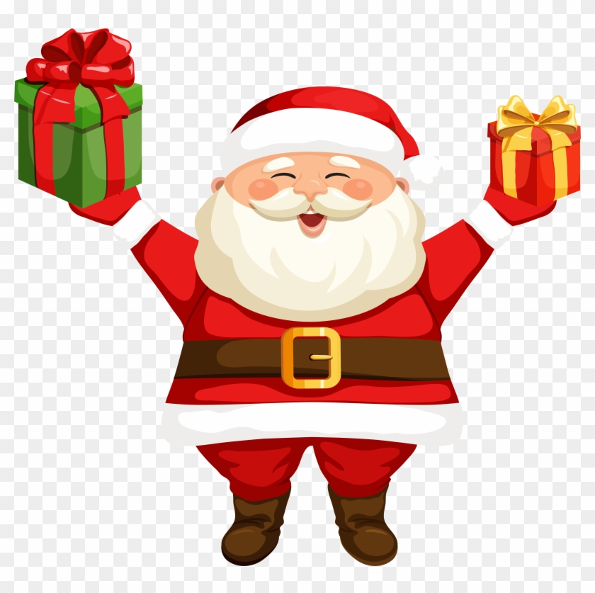 Santa's Bag Filled With Goodies - Santa Claus Gif Png - Free