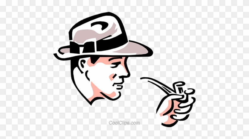 Man With Pipe Royalty Free Vector Clip Art Illustration - Homem Fumando ...