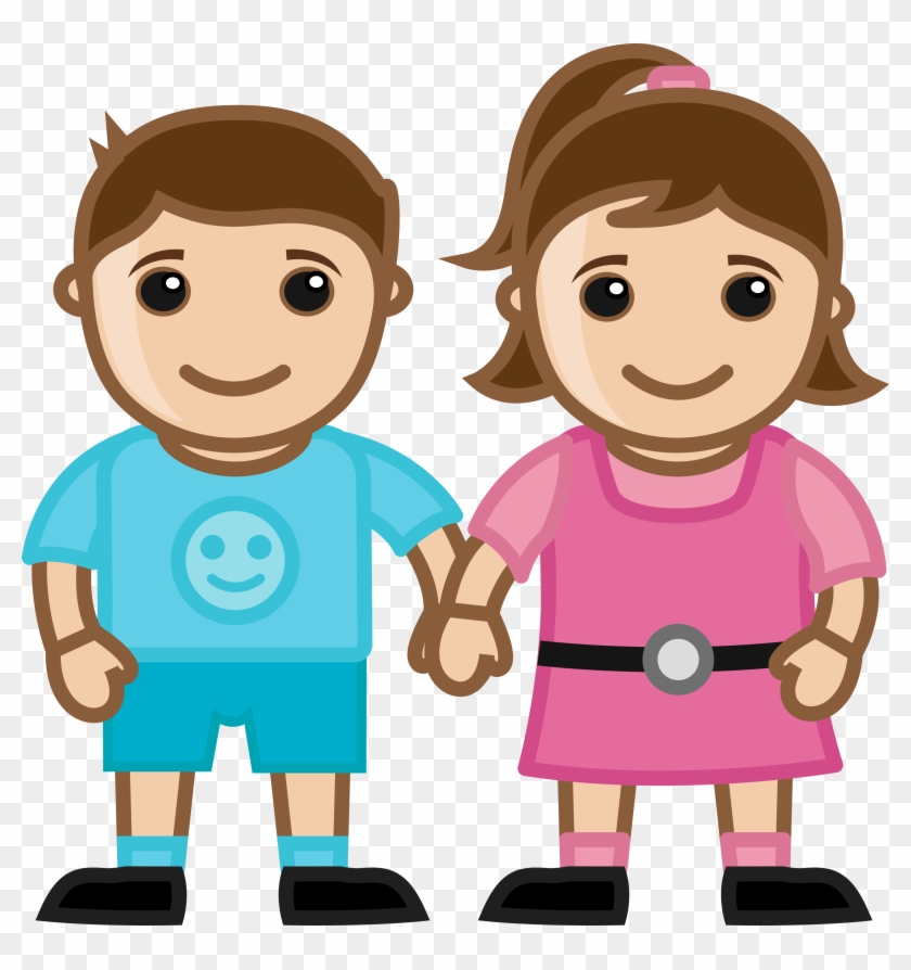 Sibling Shaping - Cartoon Character Girl And Boy - Full Size PNG ...