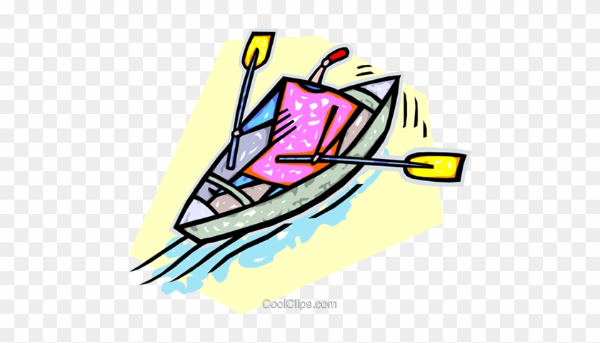 Person Rowing A Boat Royalty Free Vector Clip Art Illustration - Person Rowing A Boat Royalty Free Vector Clip Art Illustration #1413405