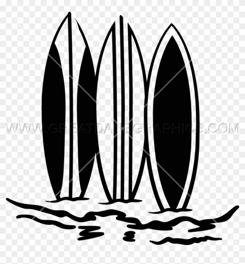 Download Surfboard Black And White Illustration Transparent