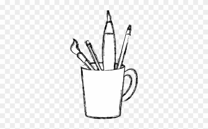 free art supplies clipart black and white