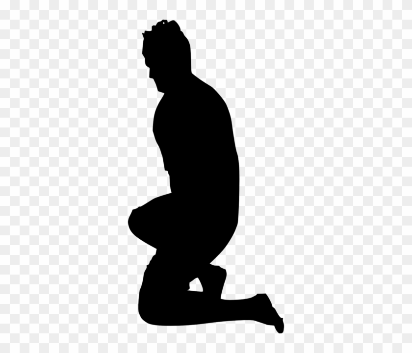 Silhouette Of Person Kneeling #1415834