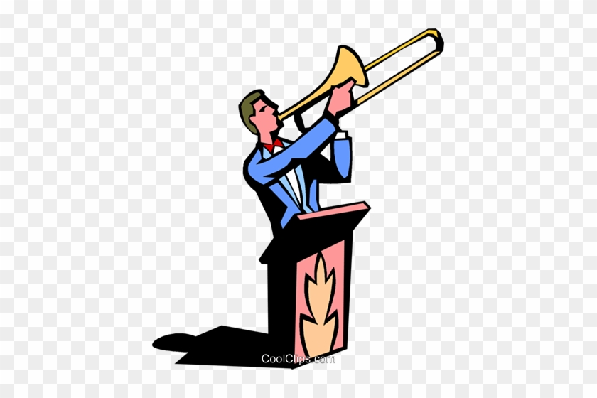 Trombone Player Royalty Free Vector Clip Art Illustration - Clip Art #1416520