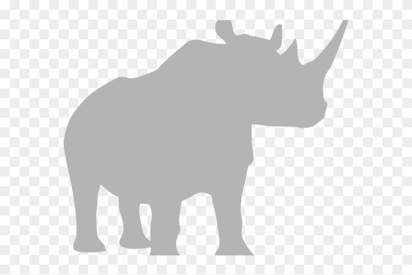 Grey Clipart Rhino - Rhino Silhouette #1417154