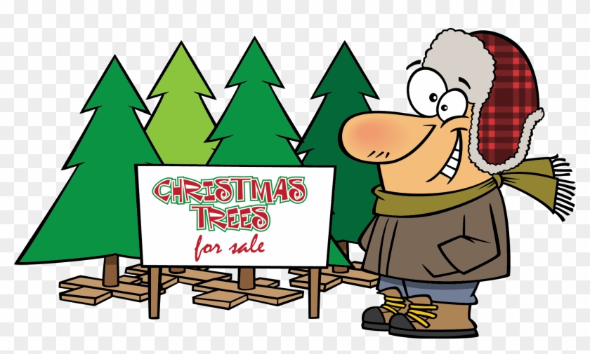 Christmas Is Gone - Selling Christmas Trees Cartoon #1418662